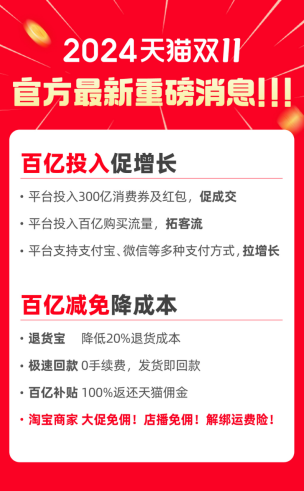 大促免佣、店播免佣、解绑运费险！今年双11淘宝商家获“大红包”！